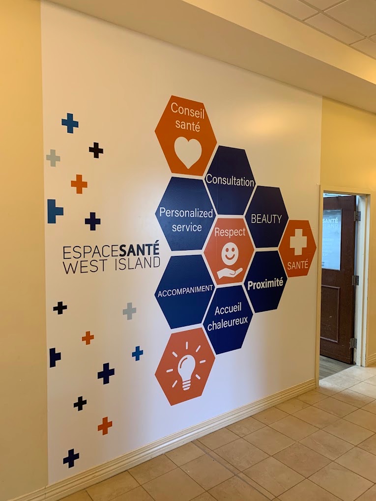 Habillage mural Espace Santé West Island
